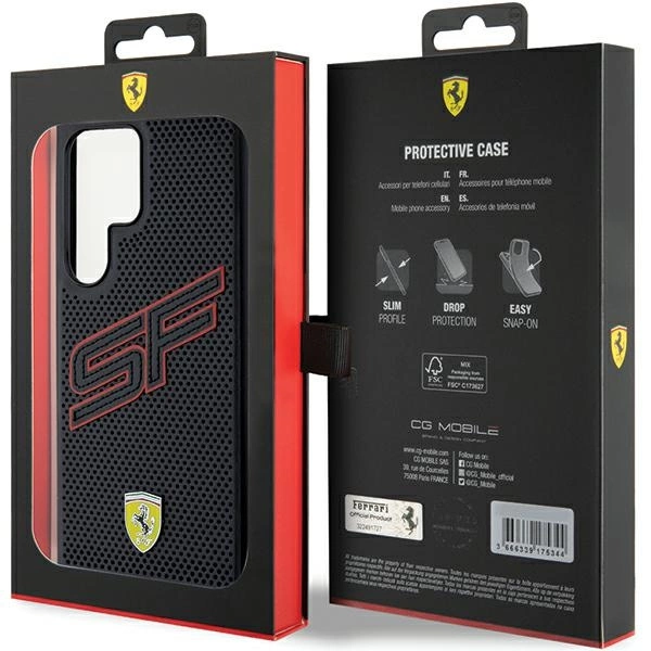 Ferrari Big SF Perforated case for Samsung Galaxy S24 Ultra - blackeng