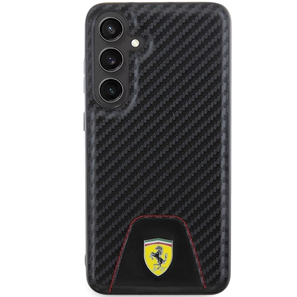 Ferrari Carbon Stitched Bottom case for Samsung Galaxy S24+ - blackeng