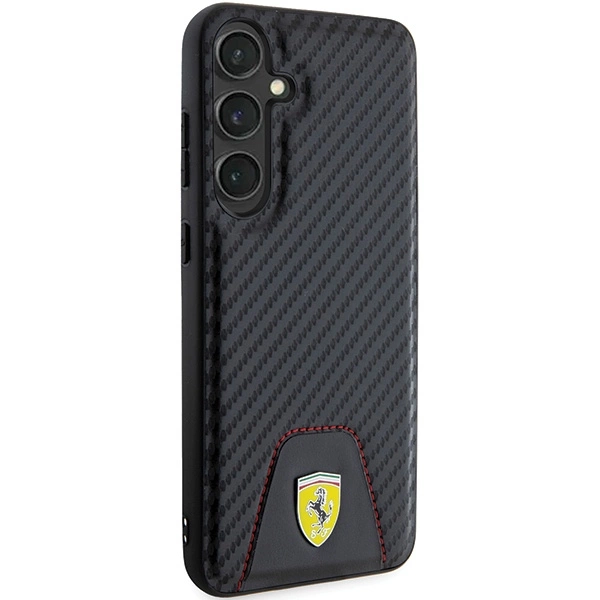 Ferrari Carbon Stitched Bottom case for Samsung Galaxy S24+ - blackeng