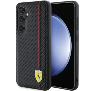 Ferrari Carbon Printed Line case for Samsung Galaxy S24 - blackeng