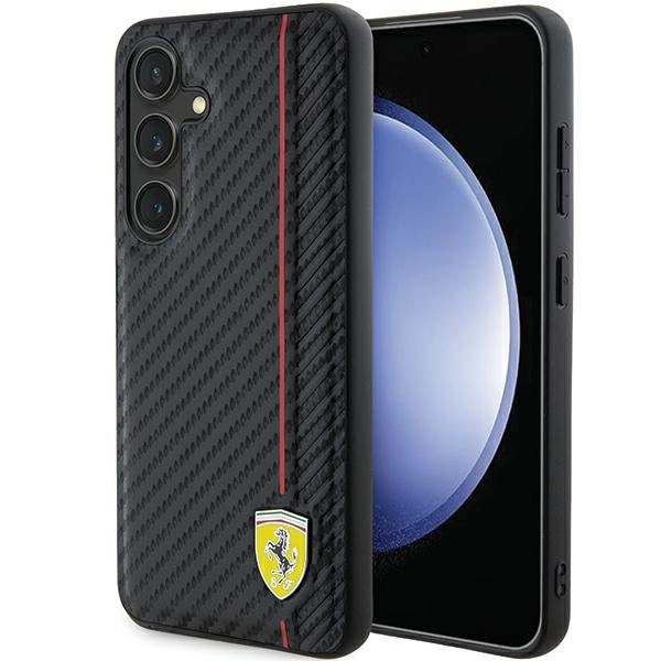 Ferrari Carbon Printed Line case for Samsung Galaxy S24 - blackeng
