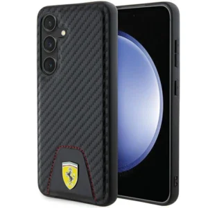 Ferrari Carbon Stitched Bottom case for Samsung Galaxy S24 - blackeng