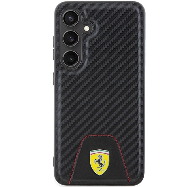 Ferrari Carbon Stitched Bottom case for Samsung Galaxy S24 - blackeng
