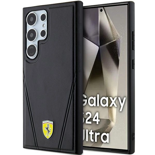 Ferrari Hot Stamp V Lines MagSafe case for Samsung Galaxy S24 Ultra - blackeng