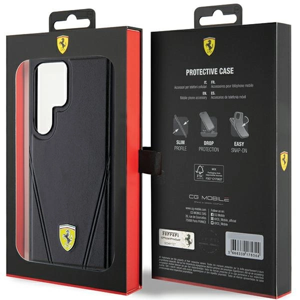 Ferrari Hot Stamp V Lines MagSafe case for Samsung Galaxy S24 Ultra - blackeng