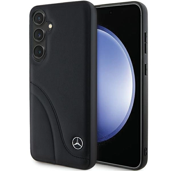 Mercedes Leather Curved Stitches case for Samsung Galaxy S24+ - blackeng