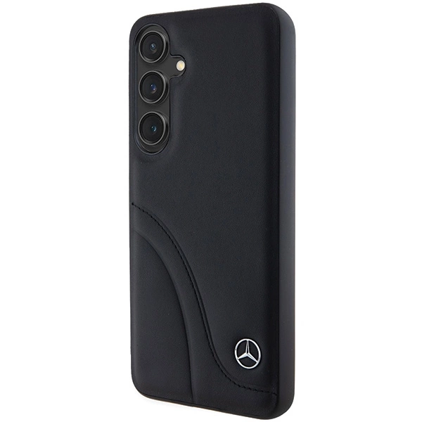 Mercedes Leather Curved Stitches case for Samsung Galaxy S24+ - blackeng