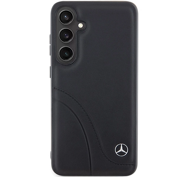 Mercedes Leather Curved Stitches case for Samsung Galaxy S24+ - blackeng