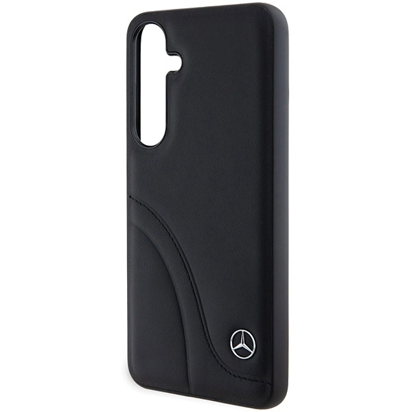Mercedes Leather Curved Stitches case for Samsung Galaxy S24+ - blackeng