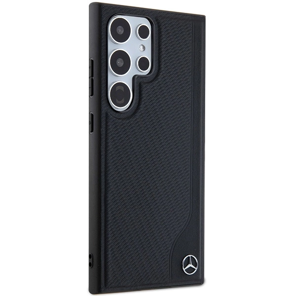 Mercedes Leather Debossed Line MagSafe case for Samsung Galaxy S24 Ultra - blackeng