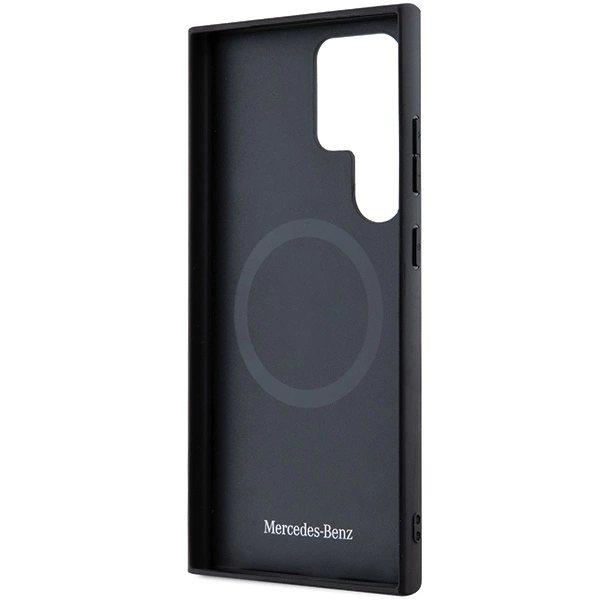 Mercedes Leather Debossed Line MagSafe case for Samsung Galaxy S24 Ultra - blackeng