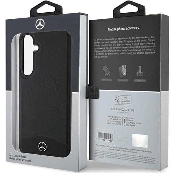 Mercedes Leather Textured & Plain MagSafe case for Samsung Galaxy S24 - blackeng