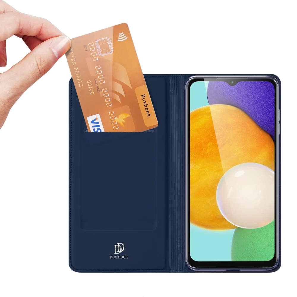 [RETURNED ITEM] Dux Ducis Skin Pro Case for Samsung Galaxy A14 4G / 5G Cover with Flip Card Wallet Stand Blueeng