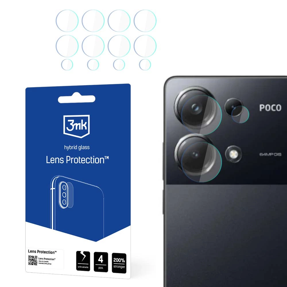3mk Lens Protection™ hybrid camera glass for Poco M6 Pro 4Geng