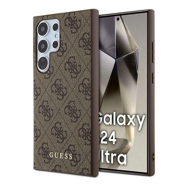 Guess 4G Metal Gold Logo case for Samsung Galaxy S24 Ultra - browneng