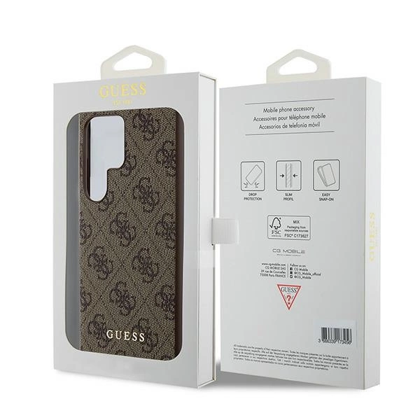 Guess 4G Metal Gold Logo case for Samsung Galaxy S24 Ultra - browneng