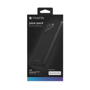 Mophie Juice Pack case for iPhone 15 Pro Max with built-in 3000 mAh power bank - blackeng