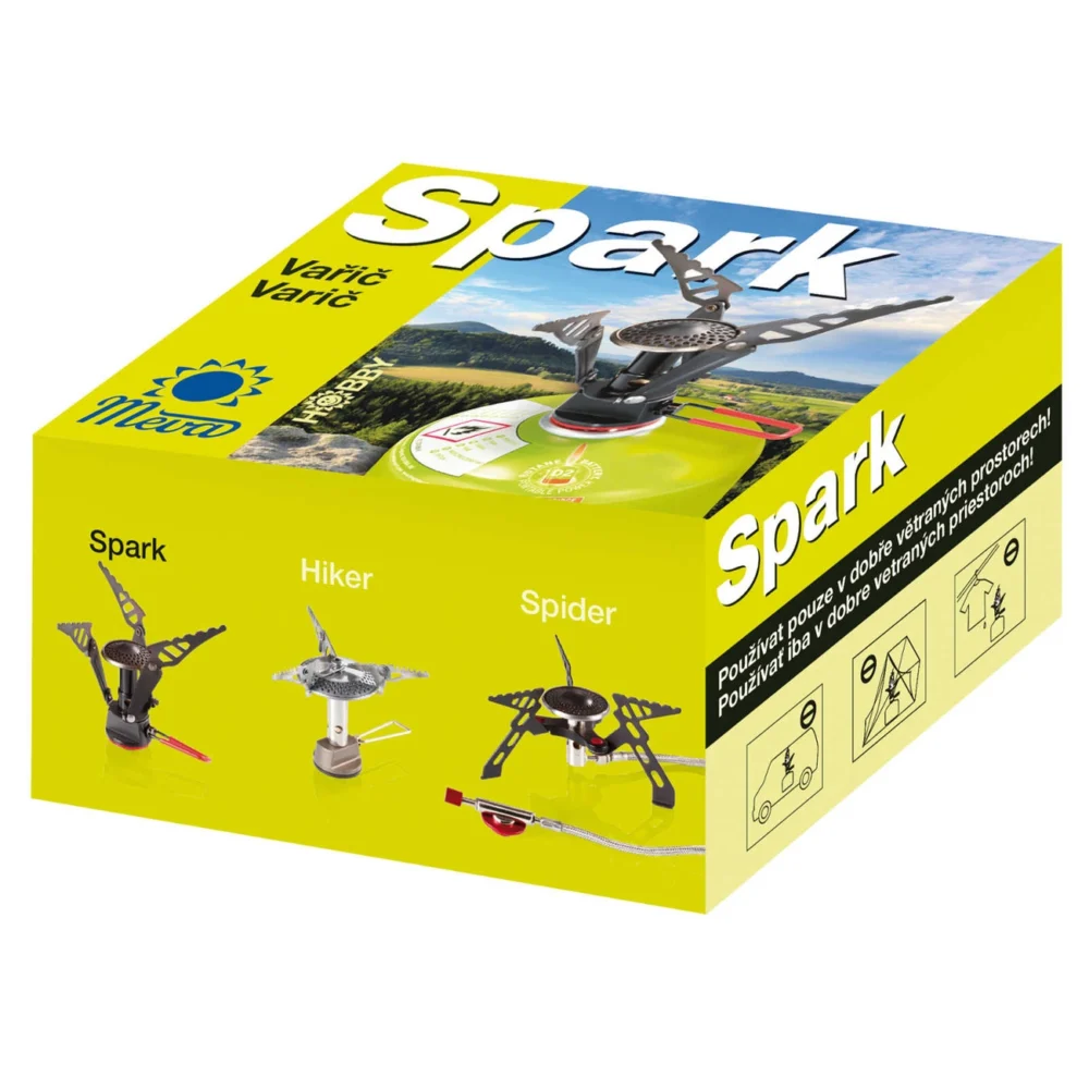 The lightest tourist stove for gas cartridges (valve or thread) SPARK 80gram 2.6kWeng