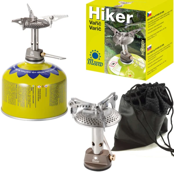 The lightest tourist stove for gas cartridges (valve or thread) HIKER 70gram 2.4kWeng