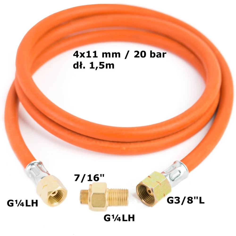Reduction connection to a tourist gas cylinder G 3/8" L - 7/16" hose 1.5 meng
