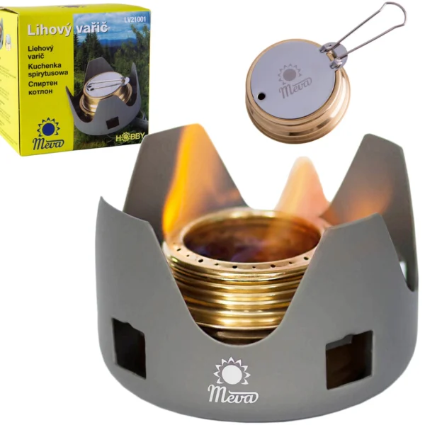 Tourist alcohol stove fueled with ethanol and alcohol MEVAeng