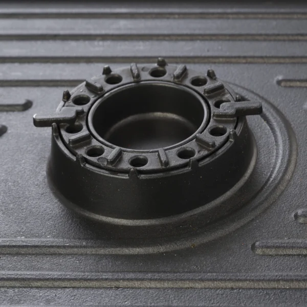 Grill grate for a gas camping stove with a CAST IRON burner functioneng