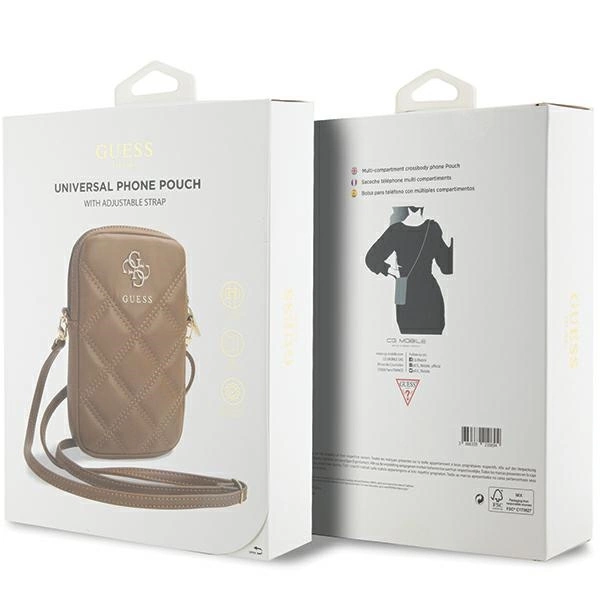 Guess Zip Quilted 4G bag - browneng