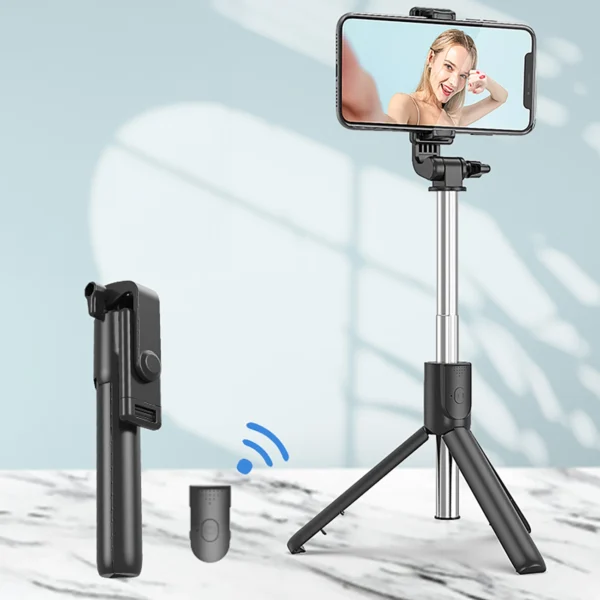 Selfie stick WRY1S telescopic tripod 0.7m for phone - blackeng