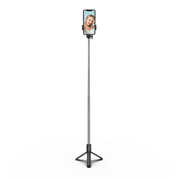 Selfie stick WHS1Y telescopic tripod 1m with phone holder - blackeng
