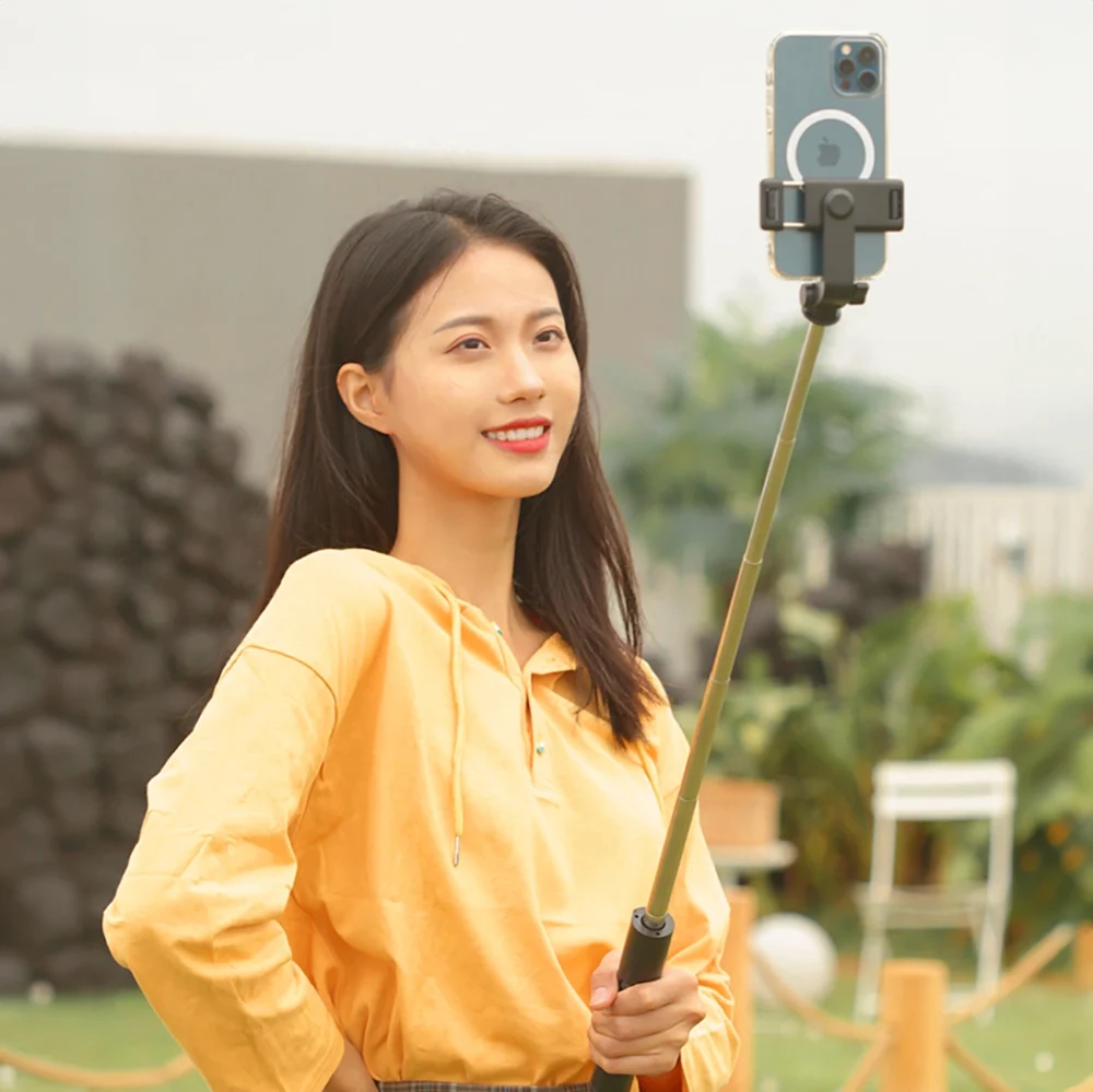 Selfie stick WHS1Y telescopic tripod 1m with phone holder - blackeng