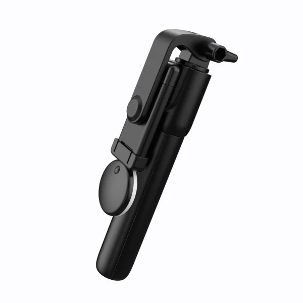 Selfie stick WH1YXS telescopic tripod 1m with round lamp and phone holder - blackeng