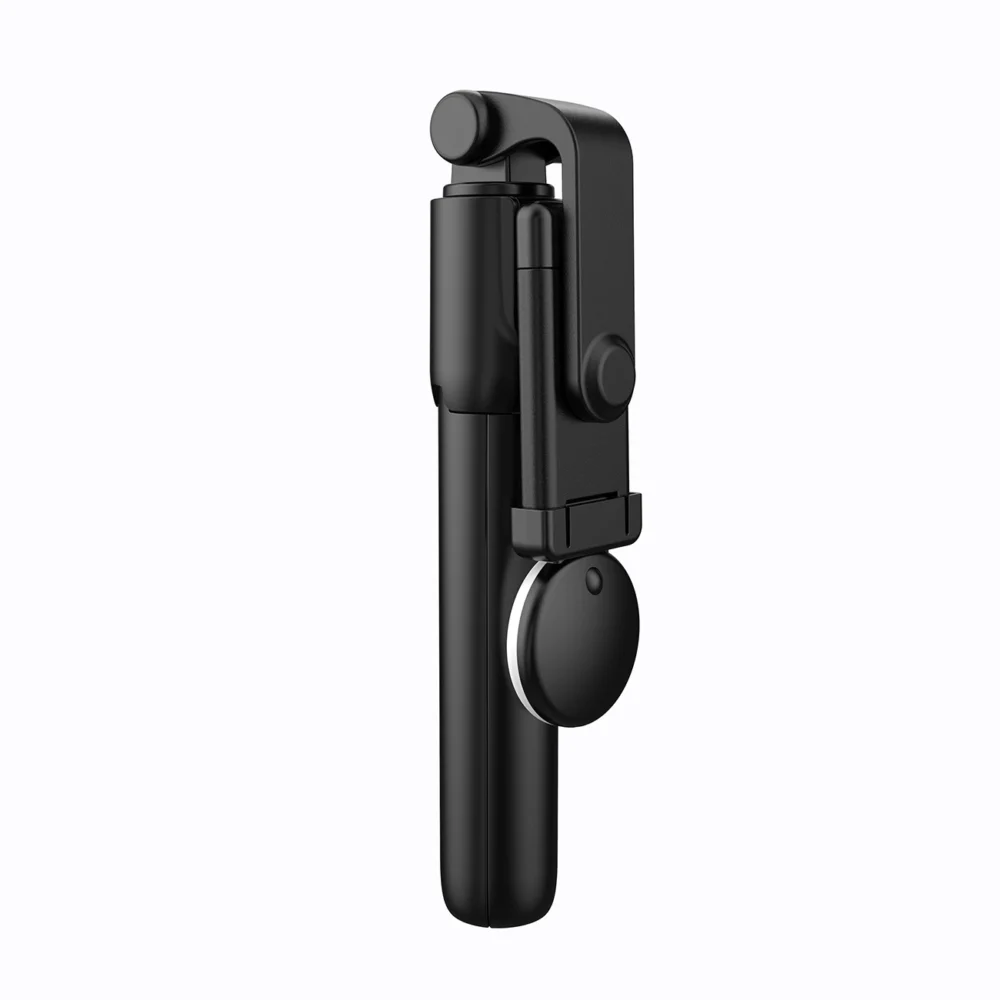 Selfie stick WH1YXS telescopic tripod 1m with round lamp and phone holder - blackeng