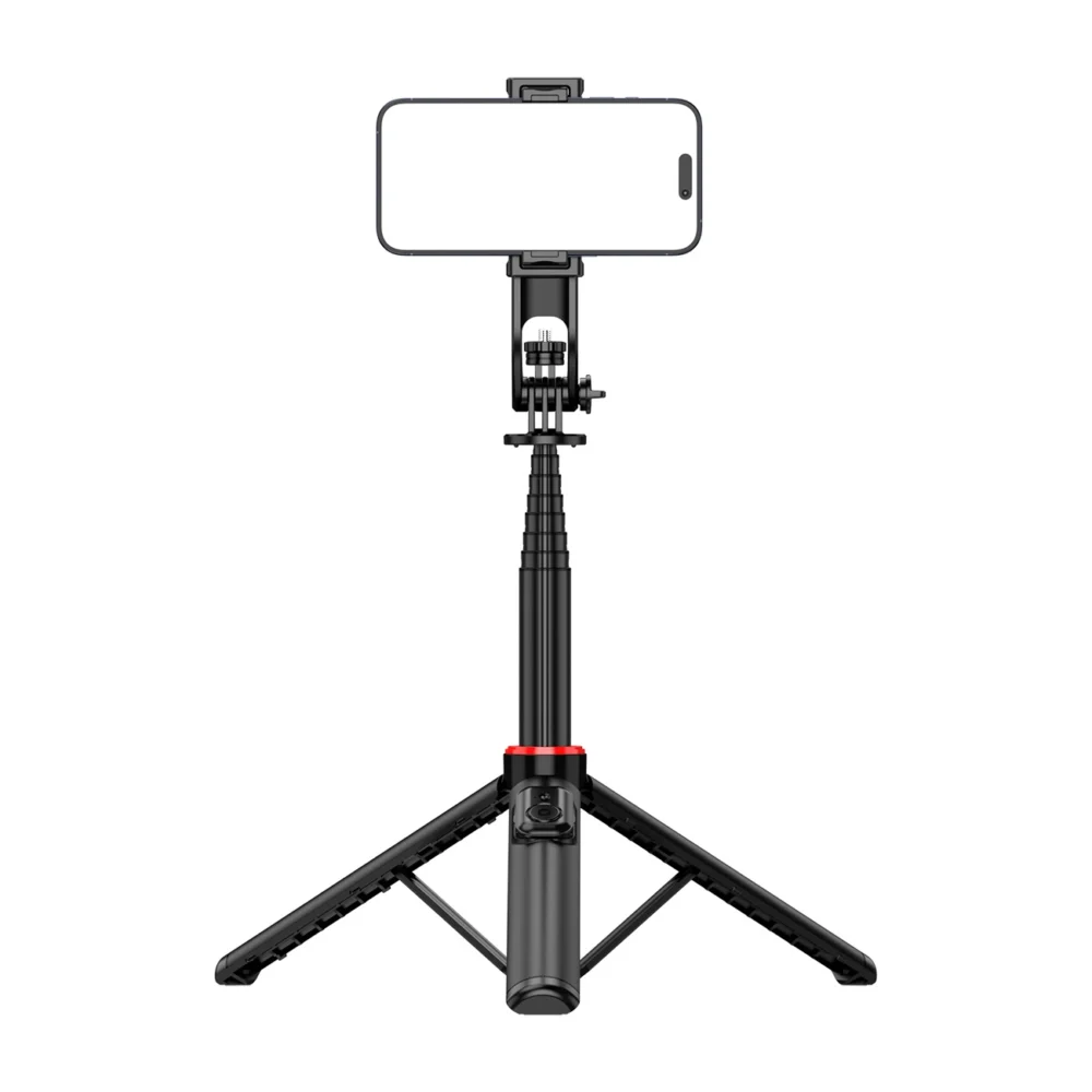 Selfie stick WC1Y2S 1.3m aluminum alloy telescopic tripod with phone holder - blackeng