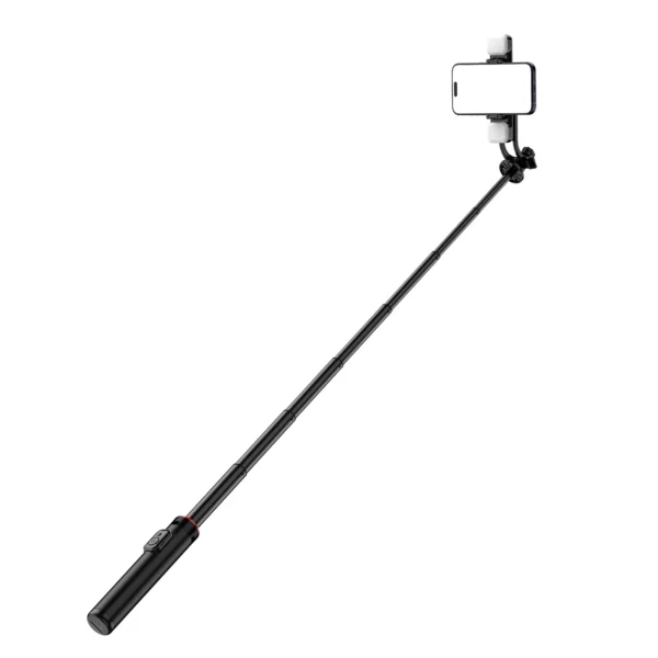 Selfie stick WC12YDS 1.3m aluminum alloy telescopic tripod with dual lamp and phone holder - blackeng