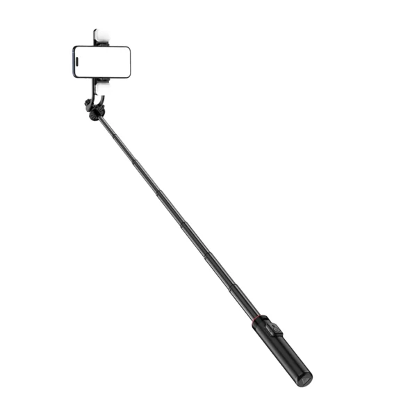 Selfie stick WC12YDS 1.3m aluminum alloy telescopic tripod with dual lamp and phone holder - blackeng