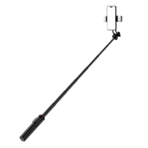Selfie stick WC12YDS 1.3m aluminum alloy telescopic tripod with dual lamp and phone holder - blackeng