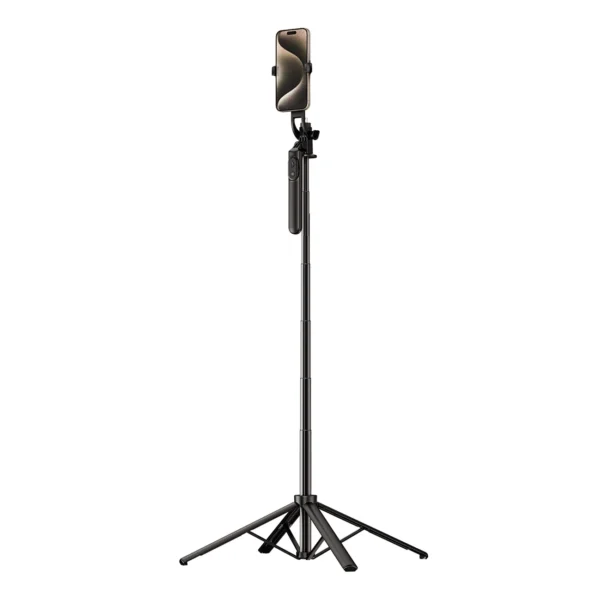 Selfie stick WH181-Y1S 1.75m aluminum alloy telescopic tripod with phone holder - blackeng