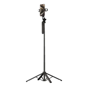 Selfie stick WH181D-Y1S 1.75m aluminum alloy telescopic tripod with dual lamp and phone holder - blackeng