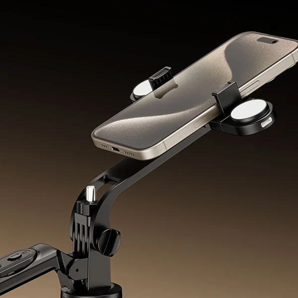 Selfie stick WH181D-Y1S 1.75m aluminum alloy telescopic tripod with dual lamp and phone holder - blackeng