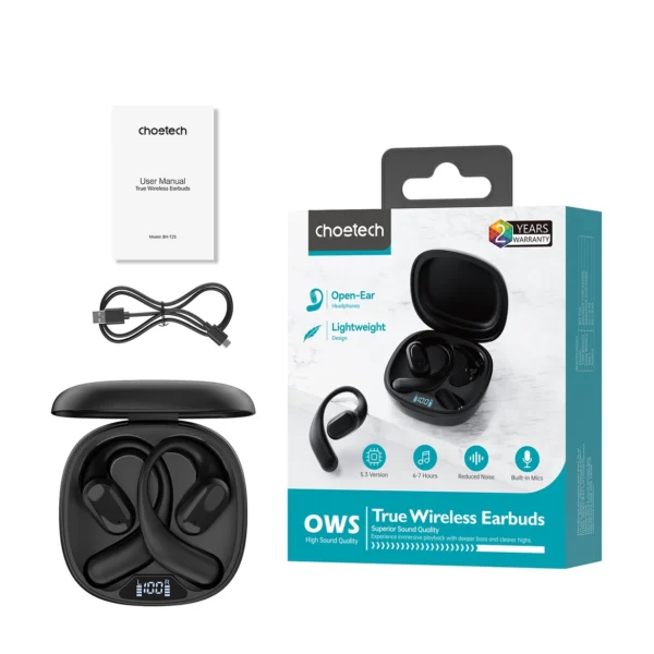 Choetech OWS wireless TWS Bluetooth 5.3 headphones - blackeng