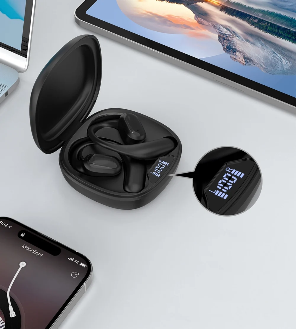 Choetech OWS wireless TWS Bluetooth 5.3 headphones - blackeng