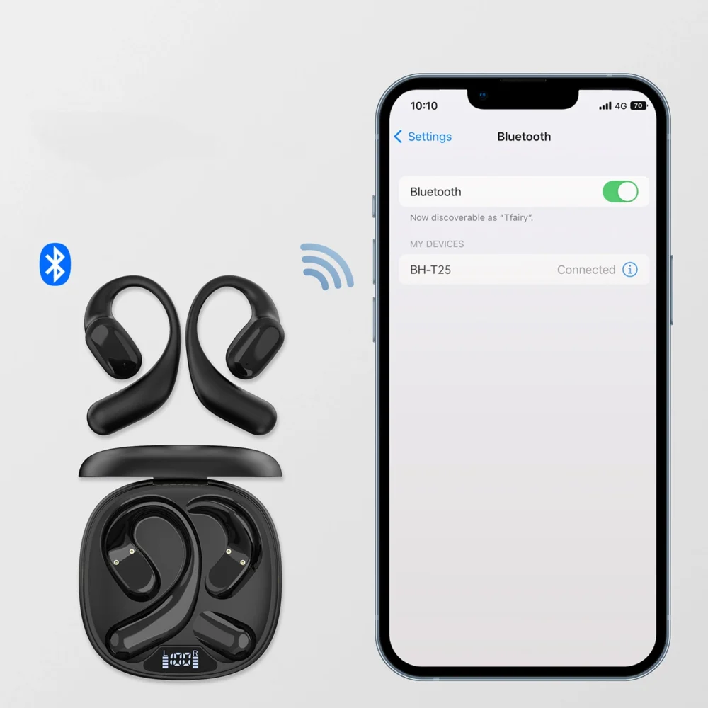 Choetech OWS wireless TWS Bluetooth 5.3 headphones - blackeng
