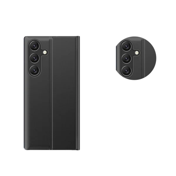 New Sleep View Case with flap and stand for Samsung Galaxy A35 - blackeng