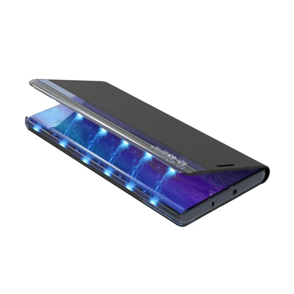 New Sleep View Case with flap and stand for Samsung Galaxy A35 - blackeng