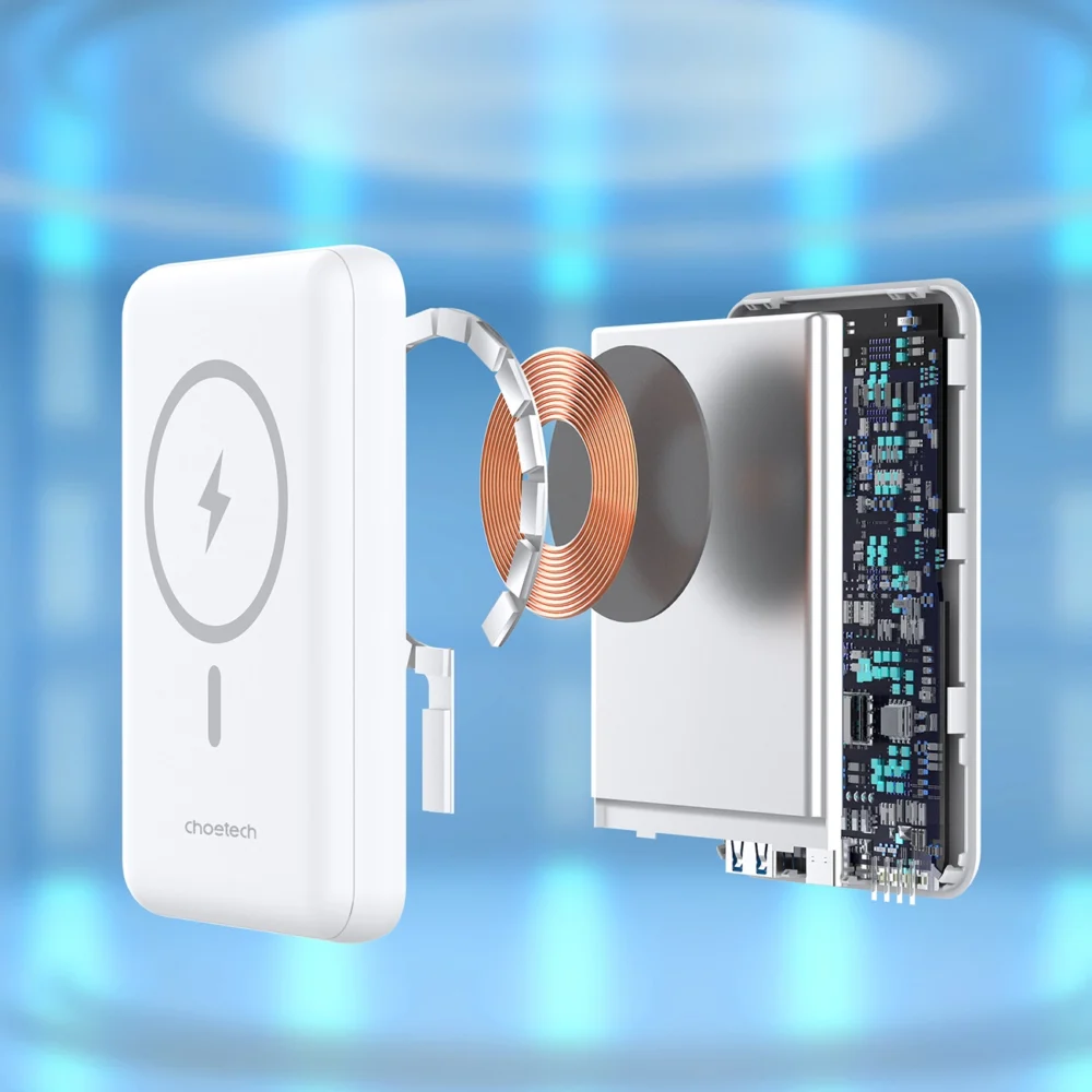 Powerbank Choetech B663 10000mAh 20W MagSafe USB-A / USB-C - whiteeng