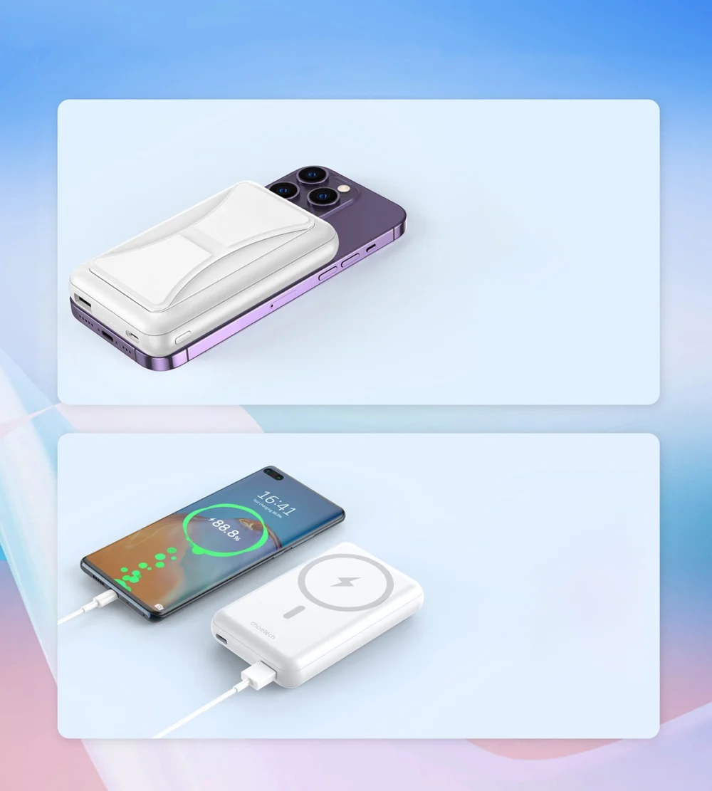 Powerbank Choetech B663 10000mAh 20W MagSafe USB-A / USB-C - whiteeng