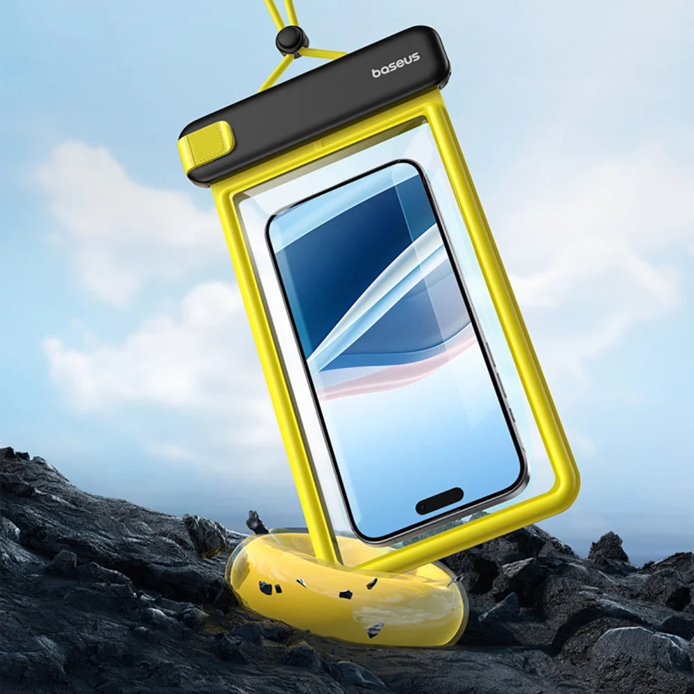 Baseus DeepDive waterproof IPX8 case with 4 layers of seal - black and yelloweng
