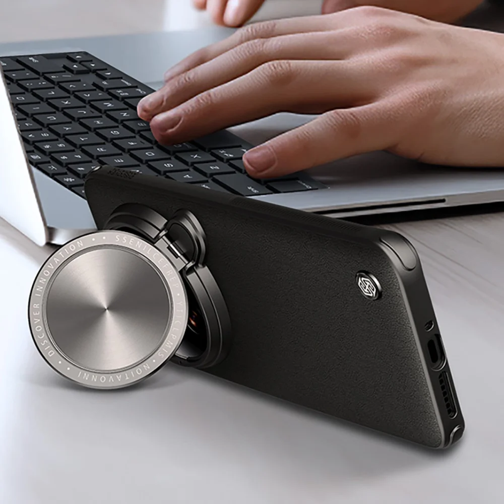 Nillkin CamShield Prop Leather Magnetic Case for Xiaomi 14 Ultra - blackeng
