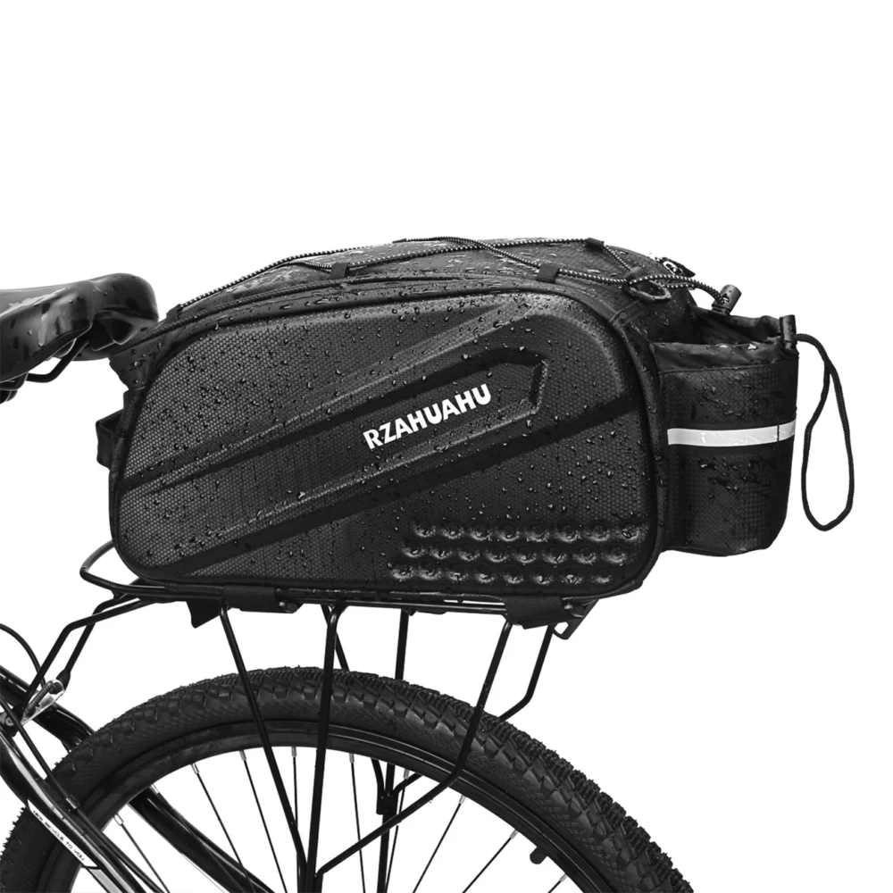 WYA36Y7S Bike Pannier Bag with Long Strap and Expandable Side Pockets - Blackeng