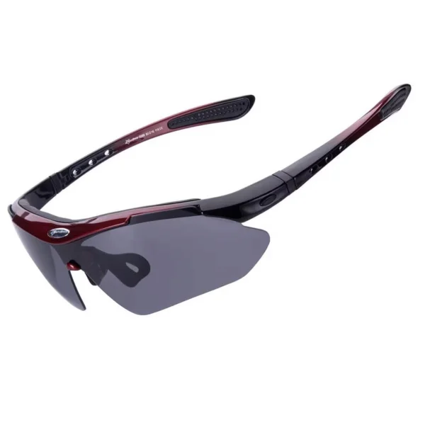 Rockbros 10001 polarizing cycling glasses - black and redeng